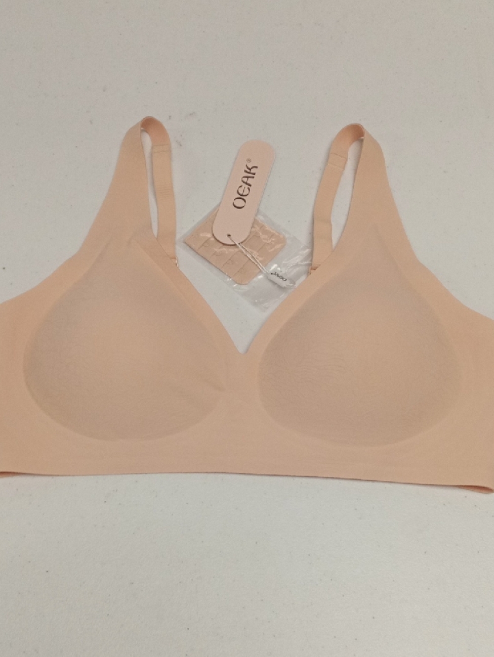 OEAK Women's Seamless Cream Wireless Bra